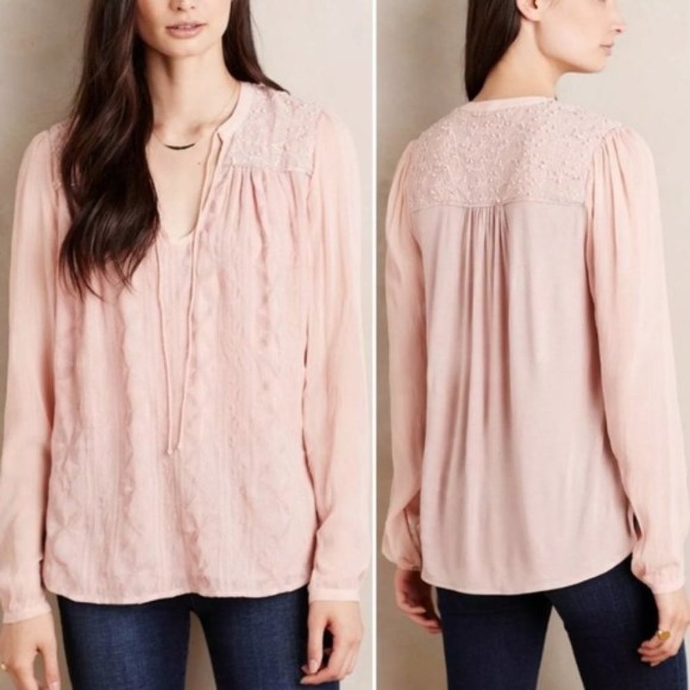 Tiny by Anthropologie Pink Blouse Top Shirt